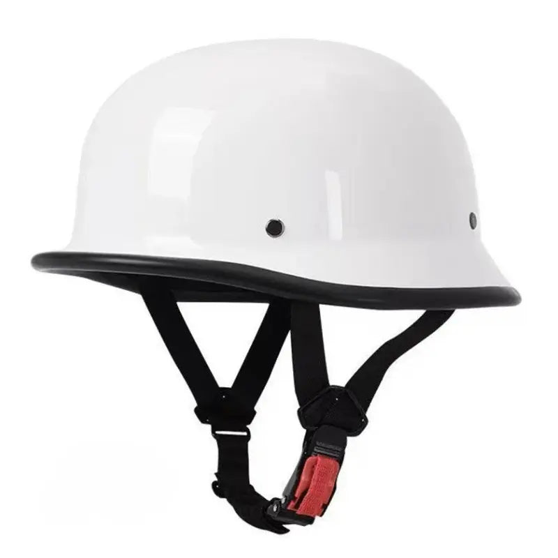 Casque moto vintage blanc style biker allemand