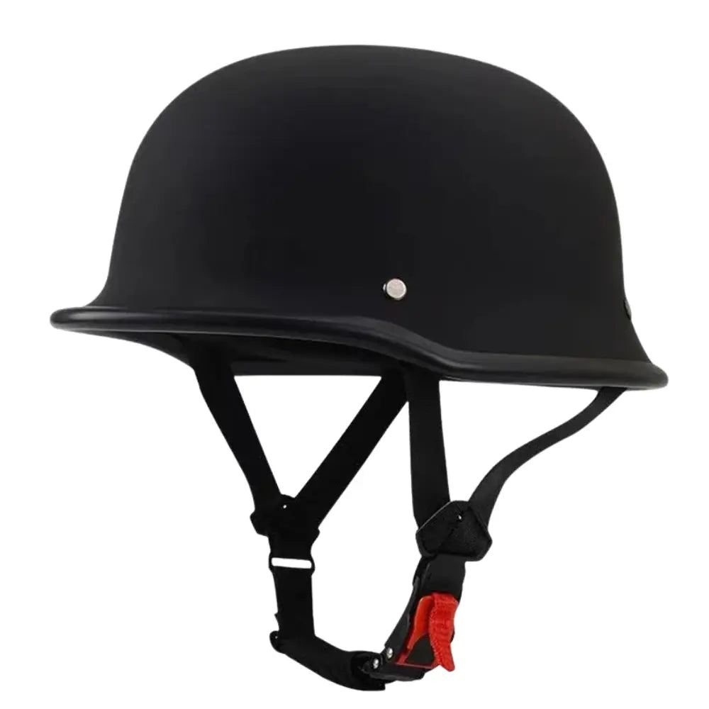 Casque moto vintage noir mat style biker allemand