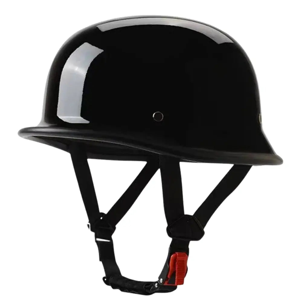 Casque moto vintage noir style biker allemand
