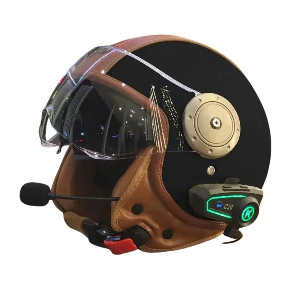Casque moto vintage bluetooth