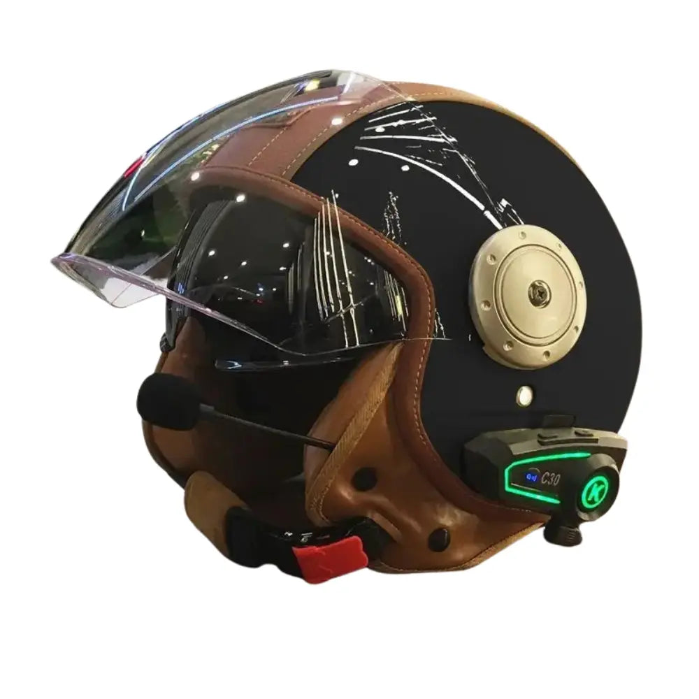 Casque moto vintage bluetooth