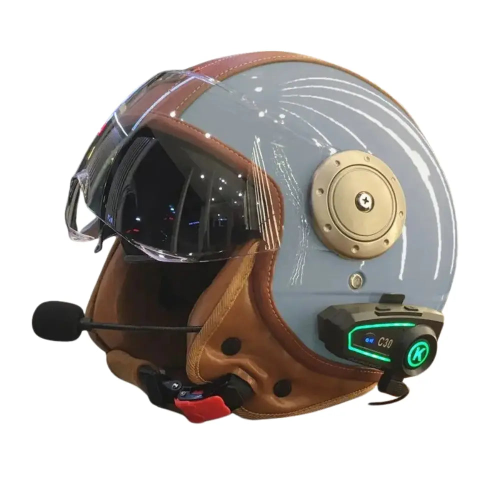 Casque moto vintage bluetooth