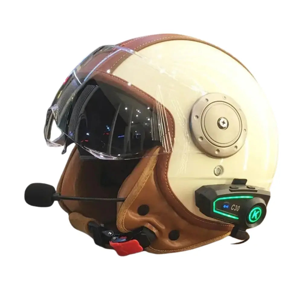 Casque moto vintage bluetooth