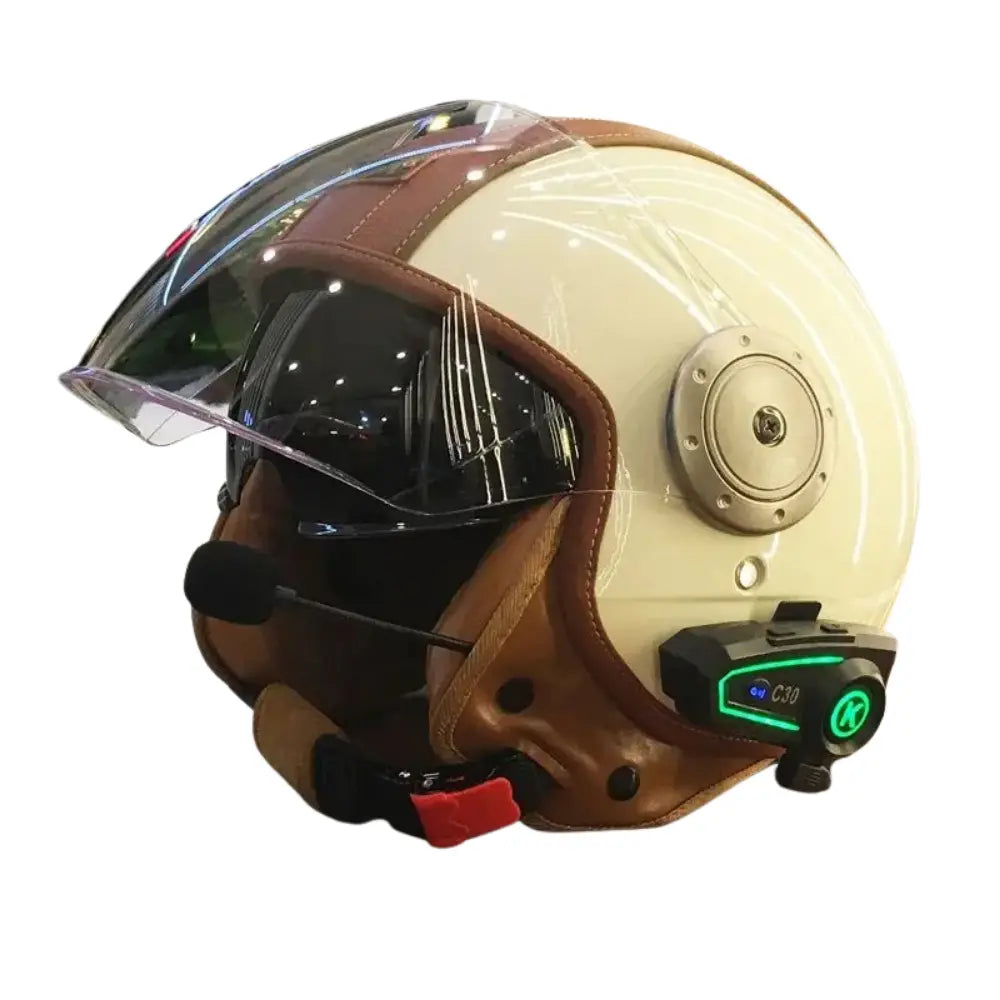 Casque moto vintage bluetooth